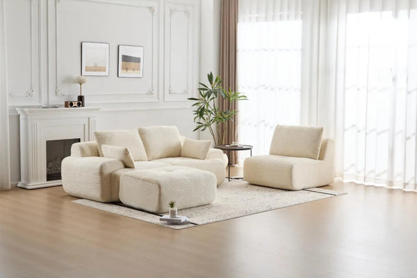 DLE-8 Studio 3 Seater Modular Modern Memory Foam Cloud Sofa, Pet-Friendly, No Assembly Required